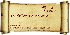 Takács Laurencia névjegykártya